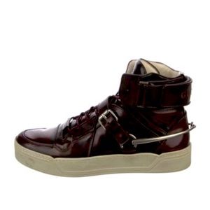 Gucci Leather High Top Sneakers Size 7.5